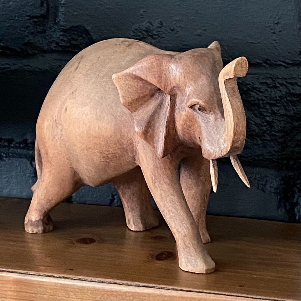 Elephant Hand Carved Wood